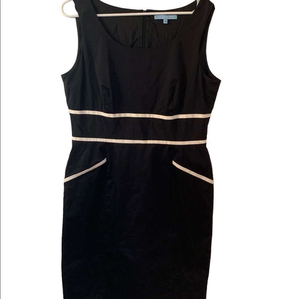 Antonio Melani Women’s Sleeveless Black & White Sheath Dress Size 12